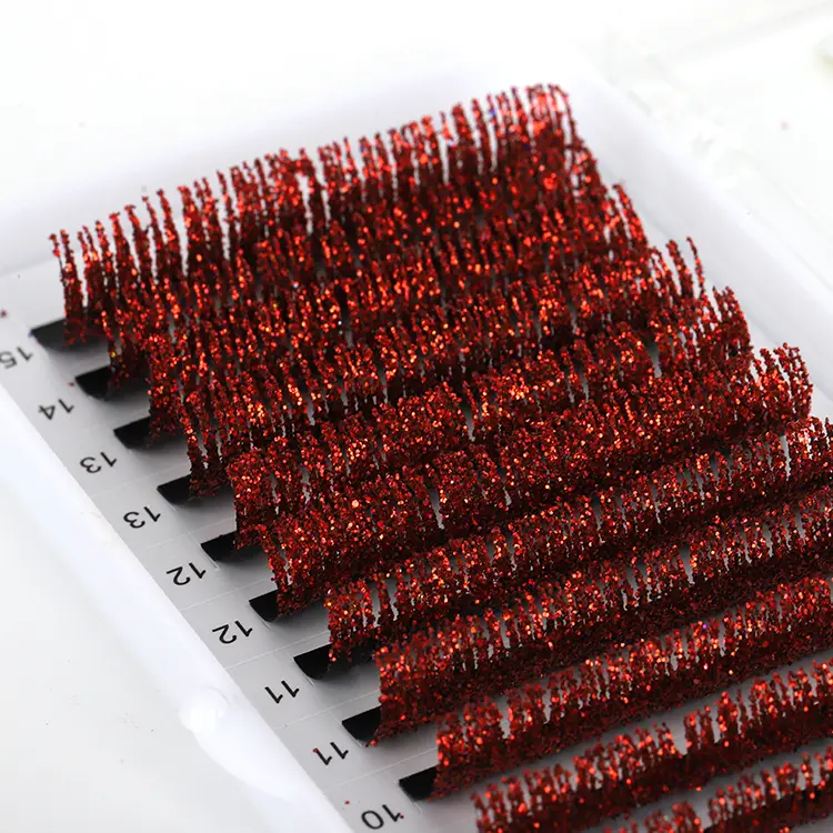 Punane glitter Lashi pikendus